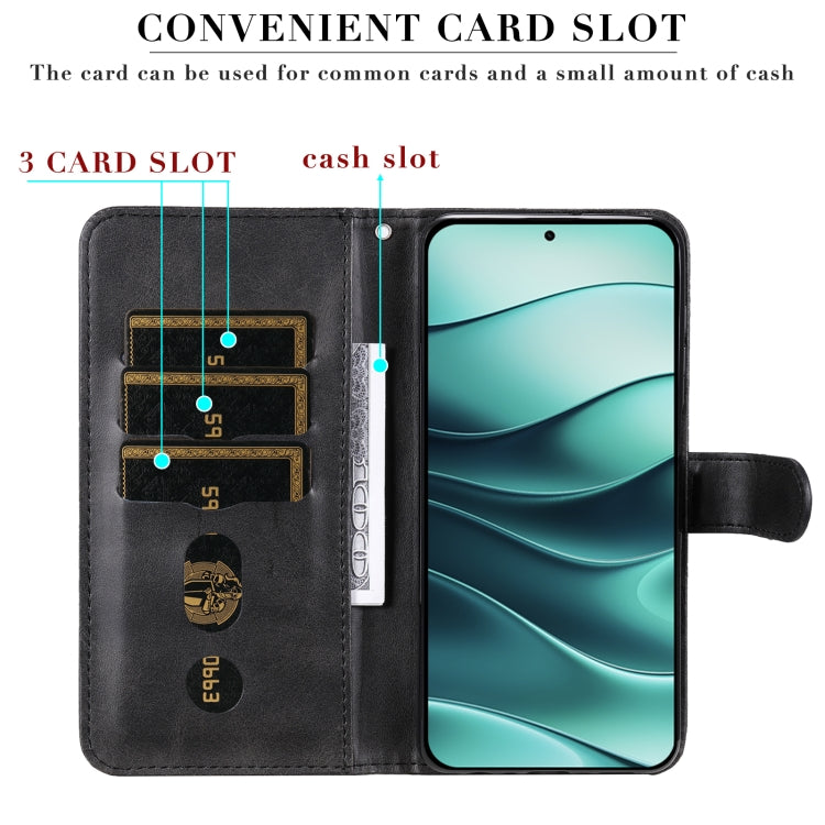 For Redmi Note 14 5G Fashion Calf Texture Zipper Leather Phone Case