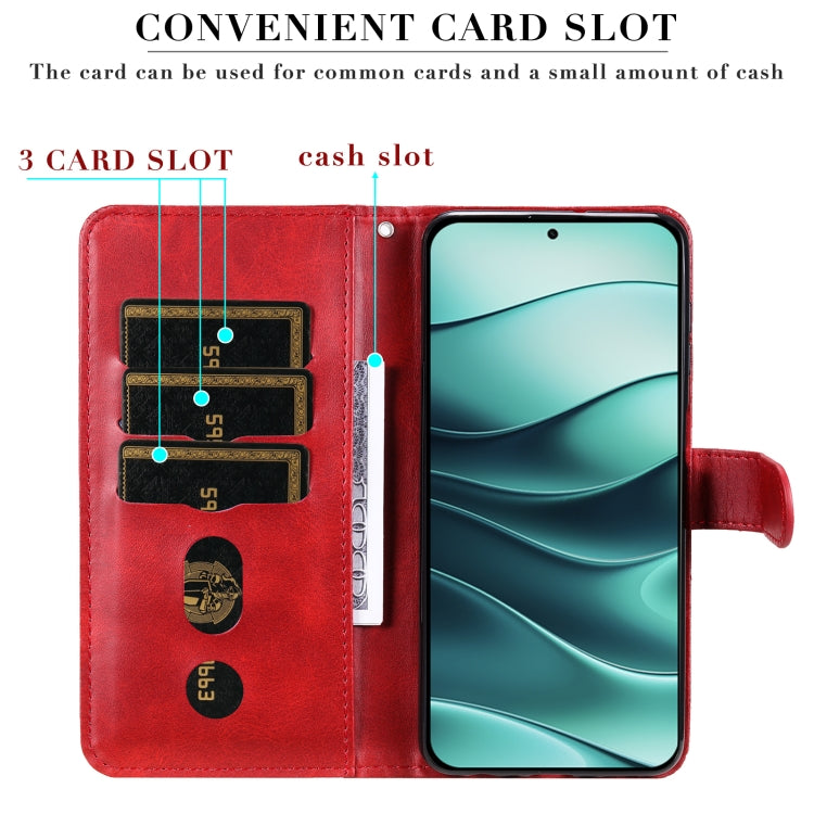 For Redmi Note 14 5G Fashion Calf Texture Zipper Leather Phone Case