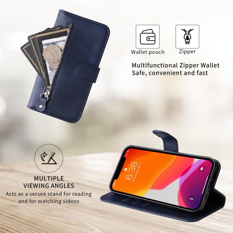 For Redmi K80 Fashion Calf Texture Zipper Leather Phone Case