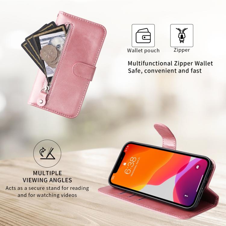 For Redmi K80 Pro Fashion Calf Texture Zipper Leather Phone Case