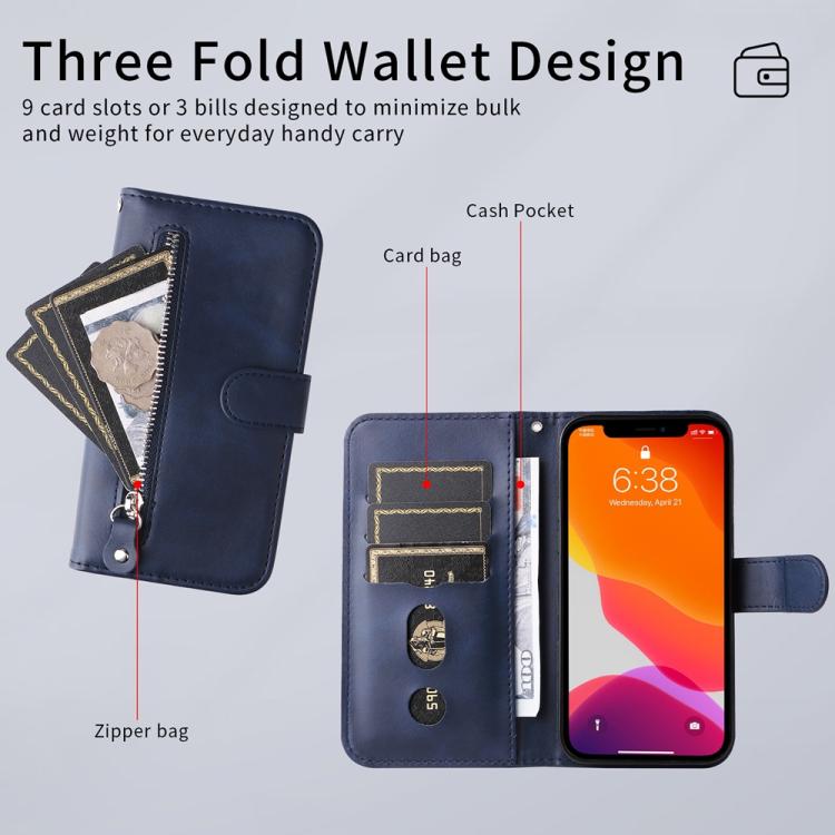 For Redmi K80 Pro Fashion Calf Texture Zipper Leather Phone Case
