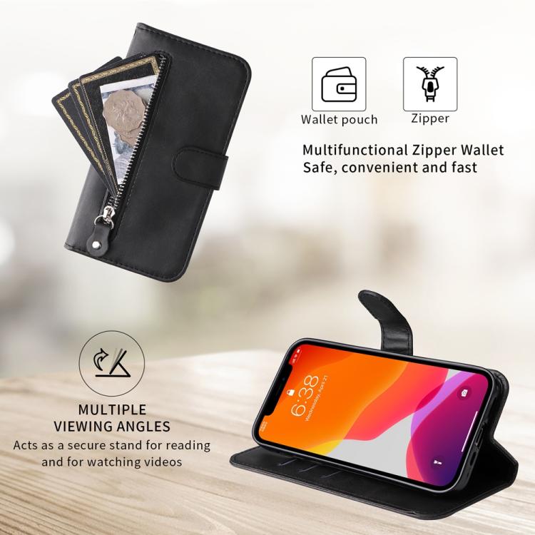 For Redmi K80 Pro Fashion Calf Texture Zipper Leather Phone Case