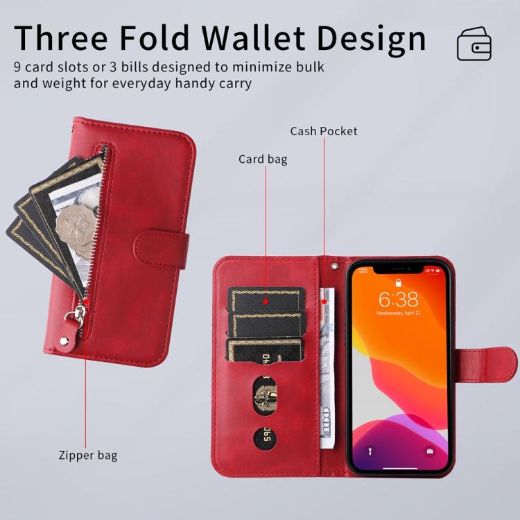For Redmi K80 Pro Fashion Calf Texture Zipper Leather Phone Case