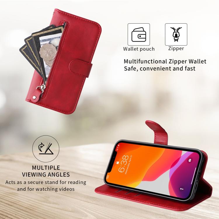 For Redmi K80 Pro Fashion Calf Texture Zipper Leather Phone Case