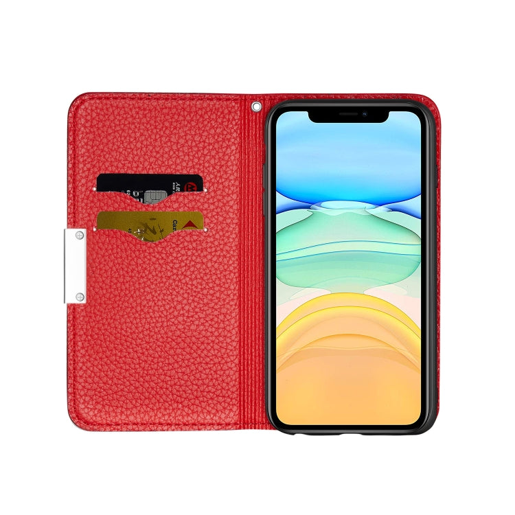 For iPhone 12 / 12 Pro Litchi Texture Horizontal Flip Leather Case with Holder & Card Slots