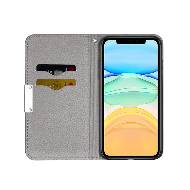 For iPhone 12 / 12 Pro Litchi Texture Horizontal Flip Leather Case with Holder & Card Slots