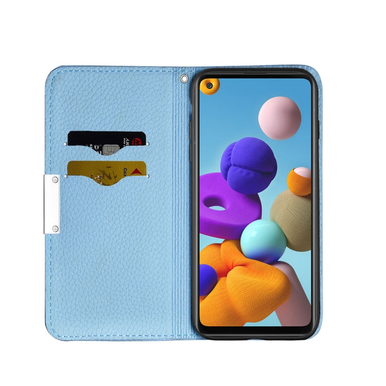 For Samsung Galaxy A21s Litchi Texture Horizontal Flip Leather Case with Holder & Card Slots