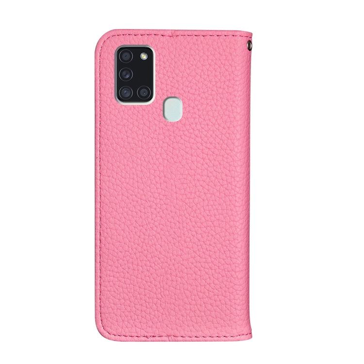 For Samsung Galaxy A21s Litchi Texture Horizontal Flip Leather Case with Holder & Card Slots