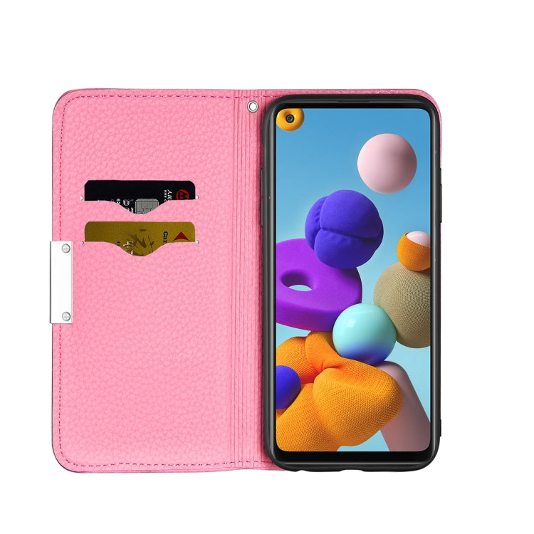For Samsung Galaxy A21s Litchi Texture Horizontal Flip Leather Case with Holder & Card Slots