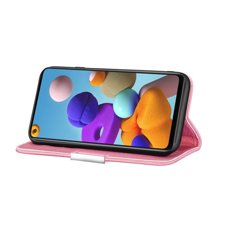 For Samsung Galaxy A21s Litchi Texture Horizontal Flip Leather Case with Holder & Card Slots