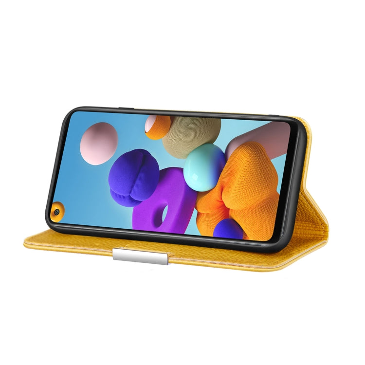 For Samsung Galaxy A21s Litchi Texture Horizontal Flip Leather Case with Holder & Card Slots