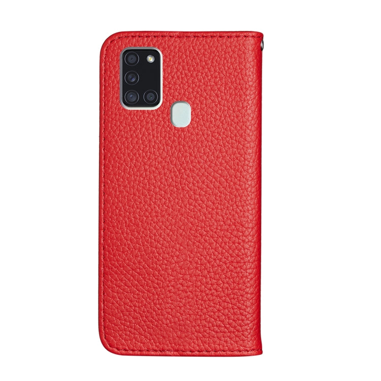 For Samsung Galaxy A21s Litchi Texture Horizontal Flip Leather Case with Holder & Card Slots