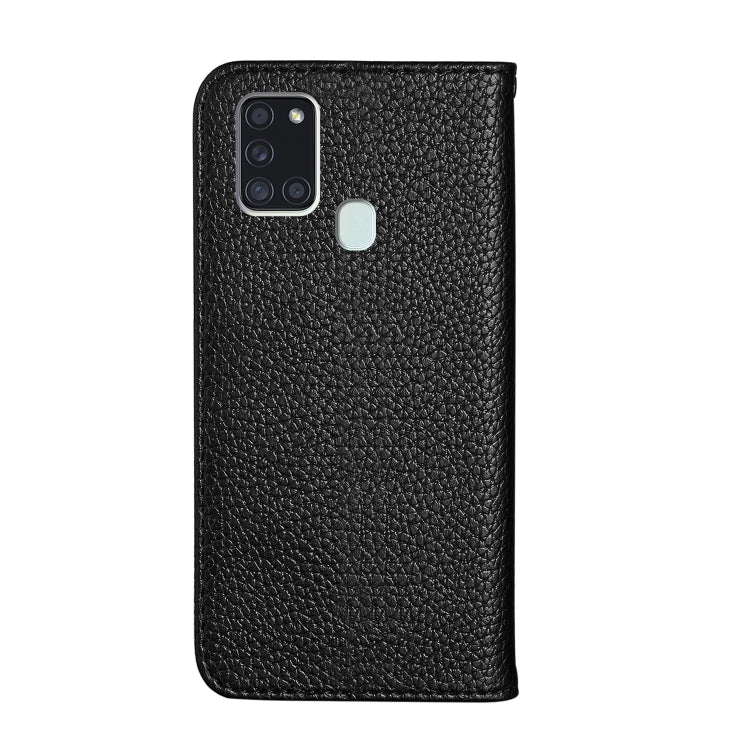 For Samsung Galaxy A21s Litchi Texture Horizontal Flip Leather Case with Holder & Card Slots
