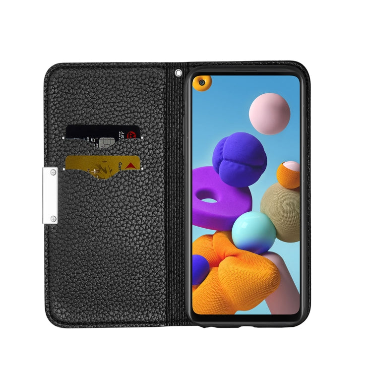 For Samsung Galaxy A21s Litchi Texture Horizontal Flip Leather Case with Holder & Card Slots