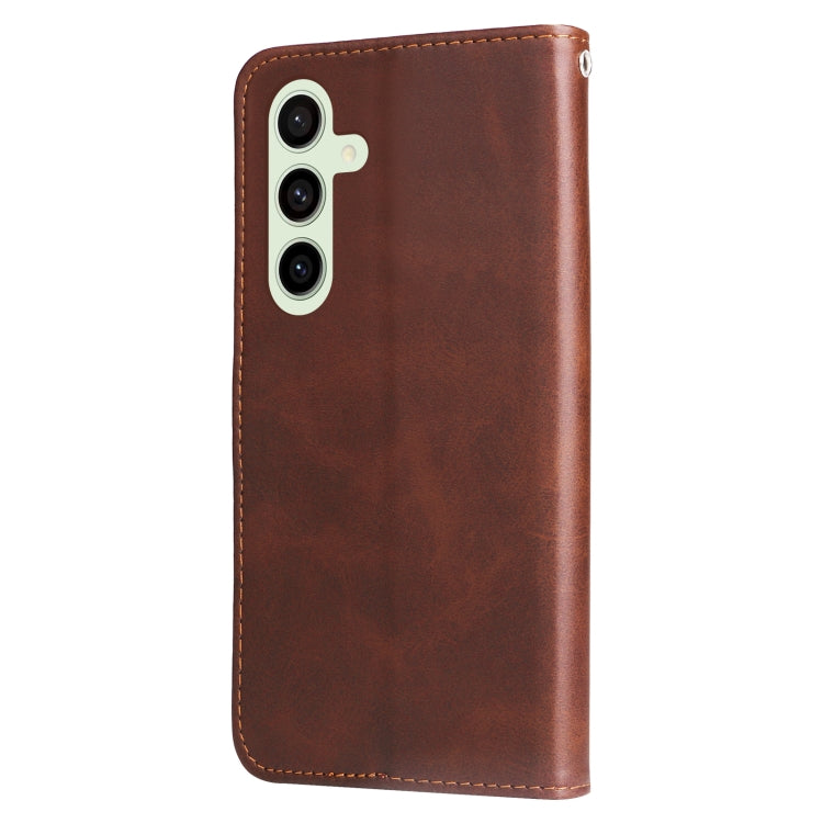For Samsung Galaxy S24 FE 5G Fashion Calf Texture Zipper Leather Phone Case
