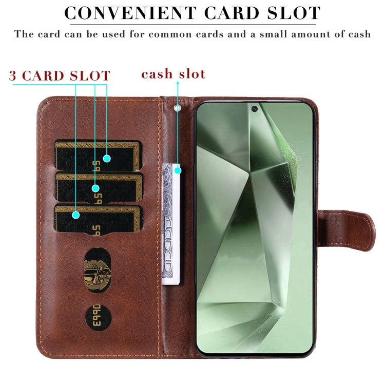 For Samsung Galaxy S24 FE 5G Fashion Calf Texture Zipper Leather Phone Case