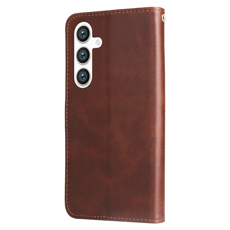 For Samsung Galaxy S25+ 5G Fashion Calf Texture Zipper Leather Phone Case