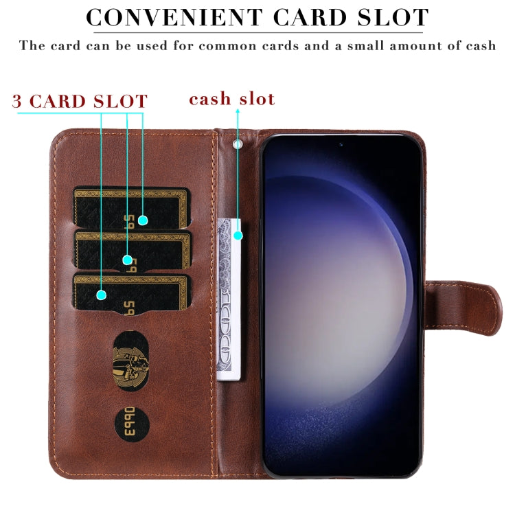 For Samsung Galaxy S25+ 5G Fashion Calf Texture Zipper Leather Phone Case