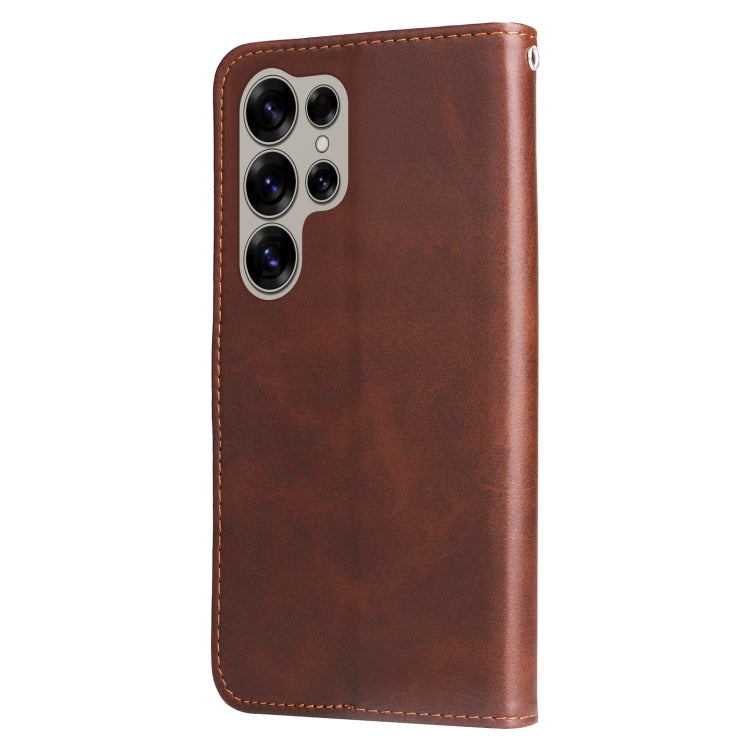 For Samsung Galaxy S25 Ultra 5G Fashion Calf Texture Zipper Leather Phone Case