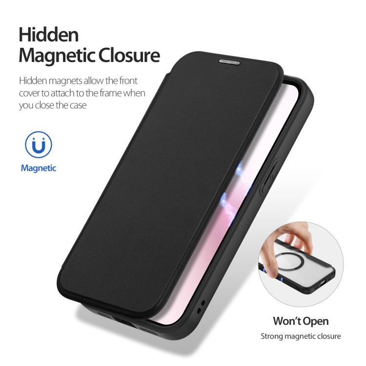 For iPhone 17e / 16e DUX DUCIS Skin X Pro Series MagSafe Ring Holder Leather Phone Case