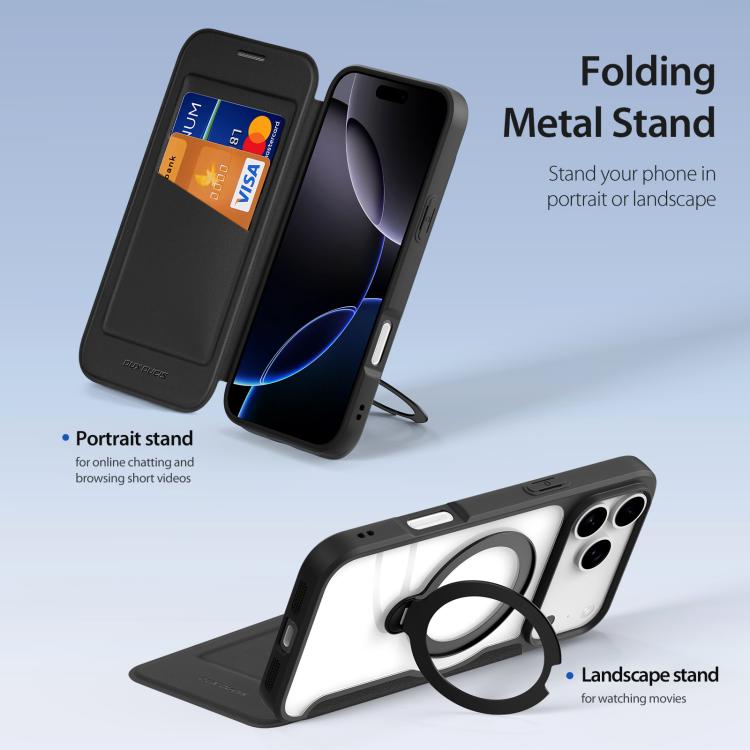 For iPhone 17 Pro Max DUX DUCIS Skin X Pro Series MagSafe Ring Holder Leather Phone Case
