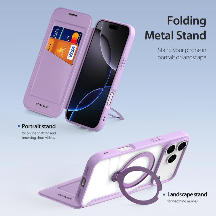 For iPhone 17 Pro Max DUX DUCIS Skin X Pro Series MagSafe Ring Holder Leather Phone Case