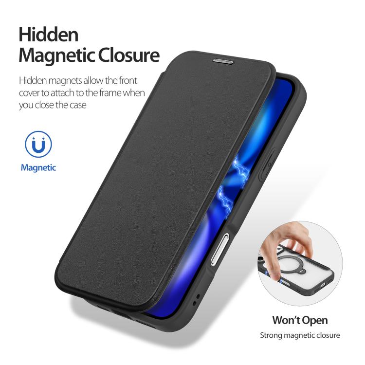 For iPhone 17 Pro DUX DUCIS Skin X Pro Series MagSafe Ring Holder Leather Phone Case