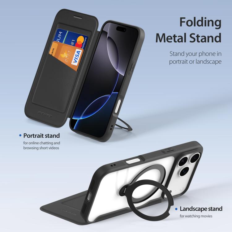 For iPhone 17 Pro DUX DUCIS Skin X Pro Series MagSafe Ring Holder Leather Phone Case