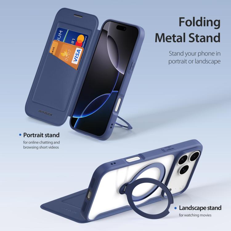 For iPhone 17 Pro DUX DUCIS Skin X Pro Series MagSafe Ring Holder Leather Phone Case