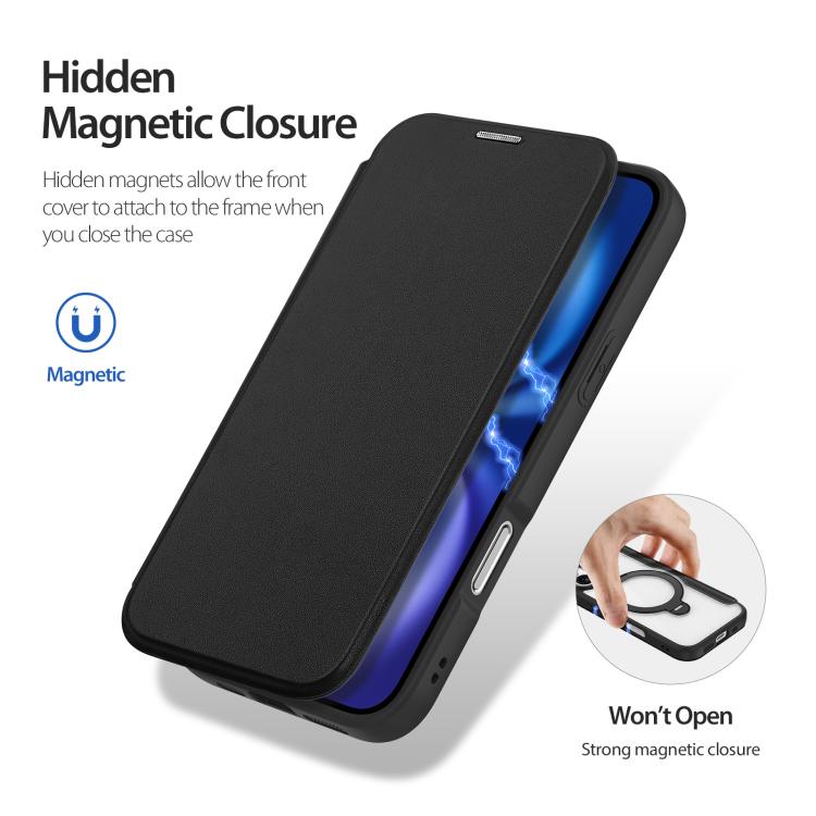 For iPhone 17 DUX DUCIS Skin X Pro Series MagSafe Ring Holder Leather Phone Case