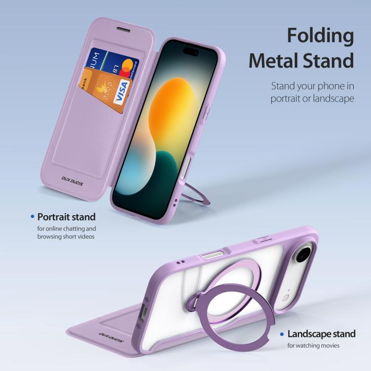 For iPhone Air DUX DUCIS Skin X Pro Series MagSafe Ring Holder Leather Phone Case