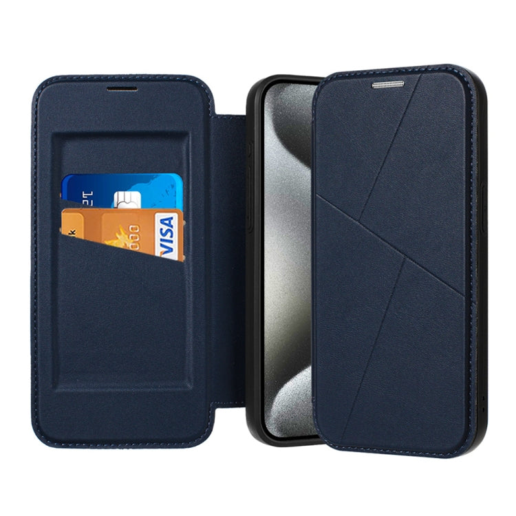 For iPhone 15 Pro Max Magnetic Armor Series RFID Card Slots Leather Phone Case