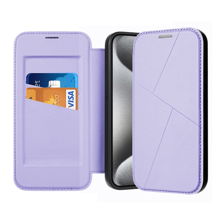 For iPhone 15 Pro Max Magnetic Armor Series RFID Card Slots Leather Phone Case