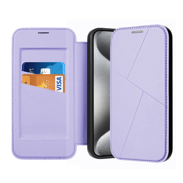 For iPhone 15 Pro Magnetic Armor Series RFID Card Slots Leather Phone Case