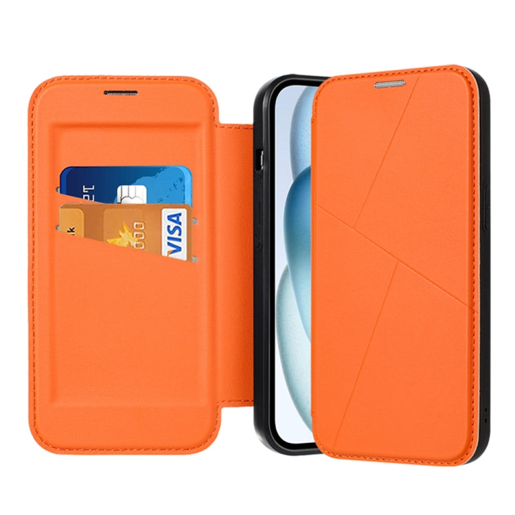 For iPhone 15 Plus / 14 Plus Magnetic Armor Series RFID Card Slots Leather Phone Case