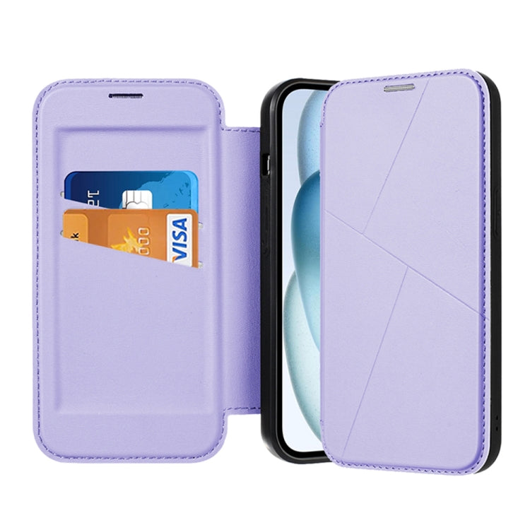 For iPhone 15 Plus / 14 Plus Magnetic Armor Series RFID Card Slots Leather Phone Case
