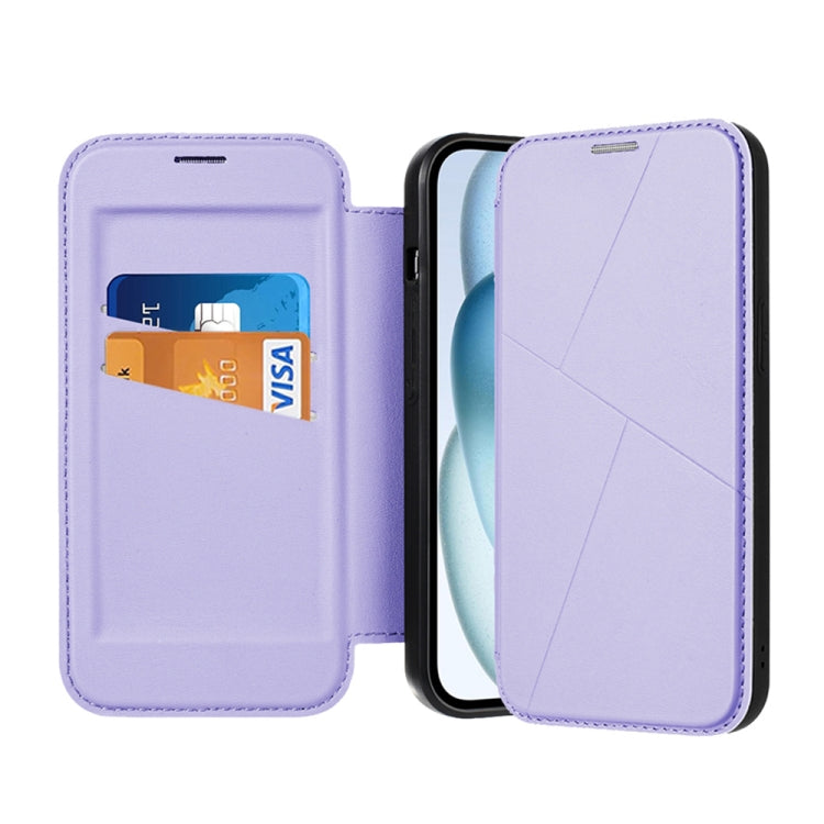 For iPhone 15 Magnetic Armor Series RFID Card Slots Leather Phone Case