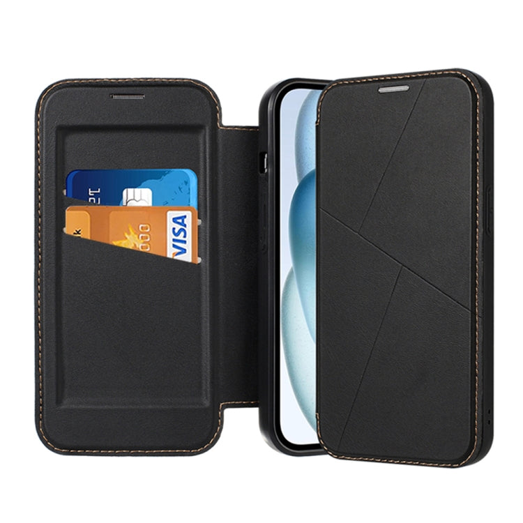 For iPhone 14 Pro Max Magnetic Armor Series RFID Card Slots Leather Phone Case