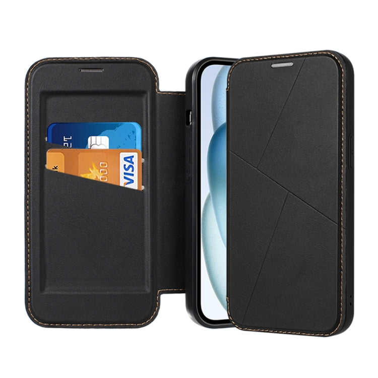 For iPhone 14 Pro Magnetic Armor Series RFID Card Slots Leather Phone Case