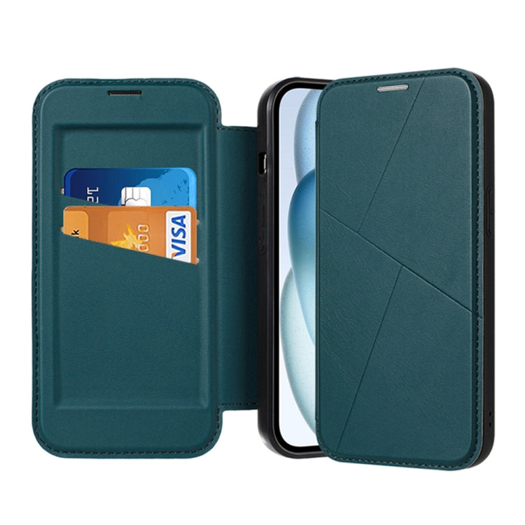 For iPhone 14 Pro Magnetic Armor Series RFID Card Slots Leather Phone Case