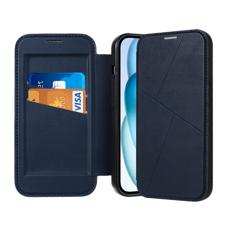 For iPhone 14 / 13 Magnetic Armor Series RFID Card Slots Leather Phone Case