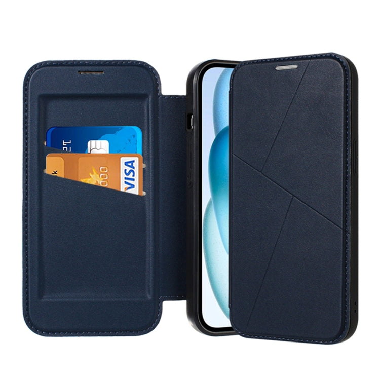 For iPhone 13 Pro Max Magnetic Armor Series RFID Card Slots Leather Phone Case