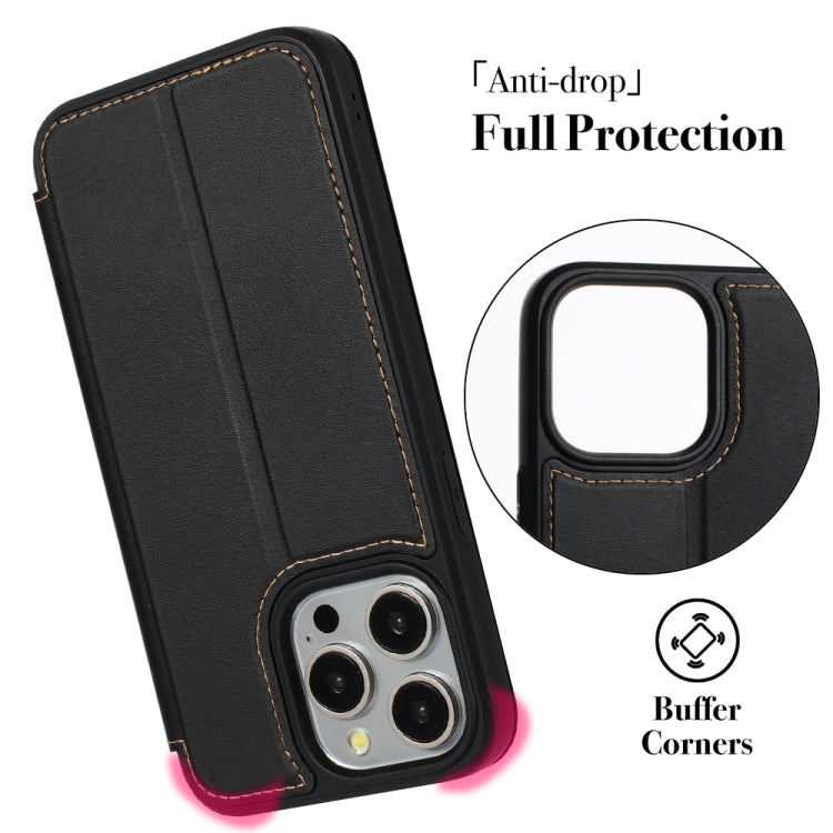 For iPhone 15 Plus / 14 Plus Magnetic Armor Series RFID Card Slots Leather Phone Case