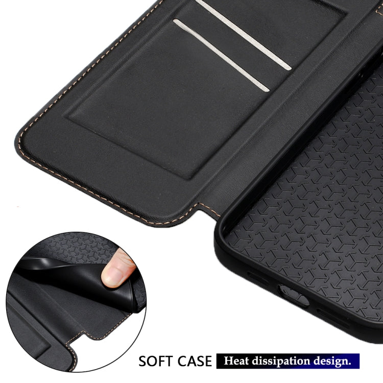 For iPhone 15 Plus / 14 Plus Magnetic Armor Series RFID Card Slots Leather Phone Case