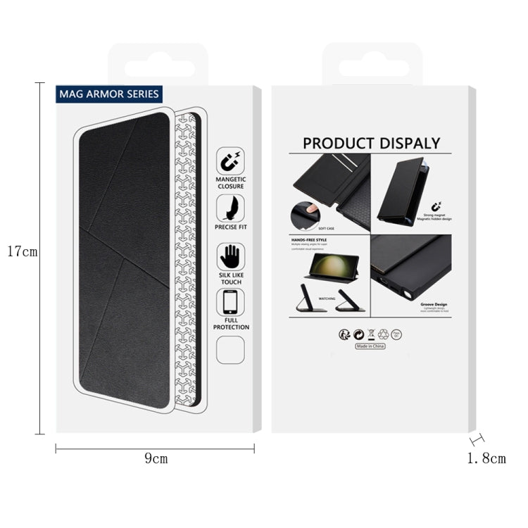 For iPhone 15 Plus / 14 Plus Magnetic Armor Series RFID Card Slots Leather Phone Case