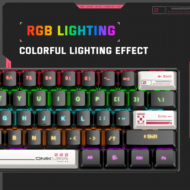 ONIKUMA G55 61 Keys RGB Colorful Lighting Wired Gaming Mechanical Keyboard - Black