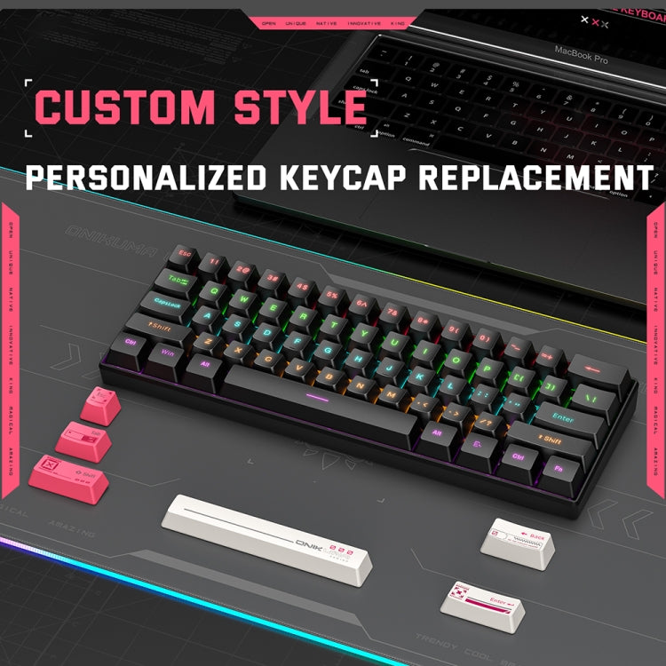 ONIKUMA G55 61 Keys RGB Colorful Lighting Wired Gaming Mechanical Keyboard - Black