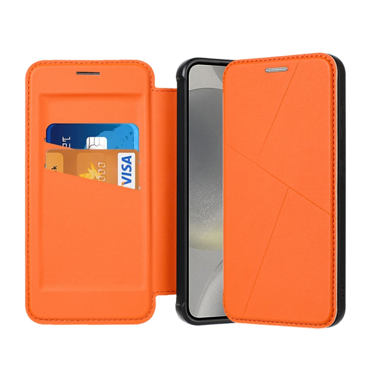 For Samsung Galaxy S24 5G Magnetic Armor Series RFID Card Slots Leather Phone Case