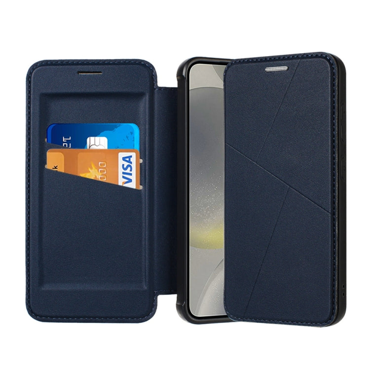 For Samsung Galaxy S24 5G Magnetic Armor Series RFID Card Slots Leather Phone Case