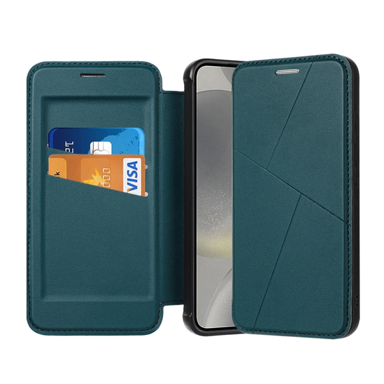 For Samsung Galaxy S24 5G Magnetic Armor Series RFID Card Slots Leather Phone Case